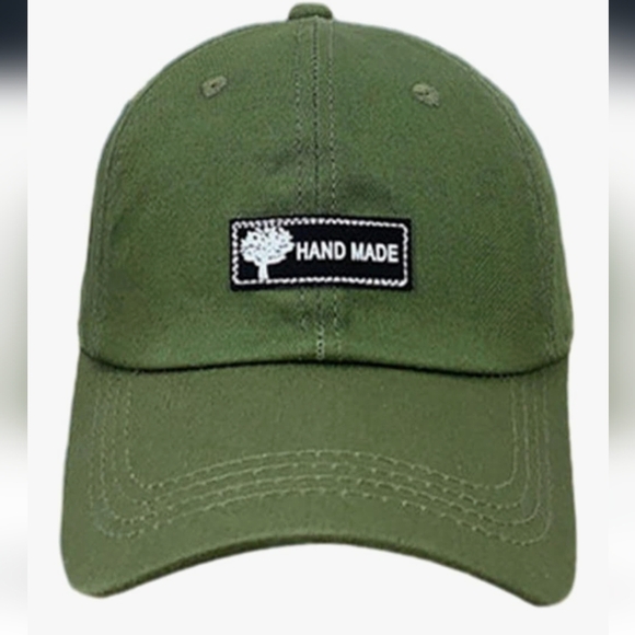 Handmade Baseball Cap With Attached Sunglasses Khaki Green OS - Picture 9 of 15